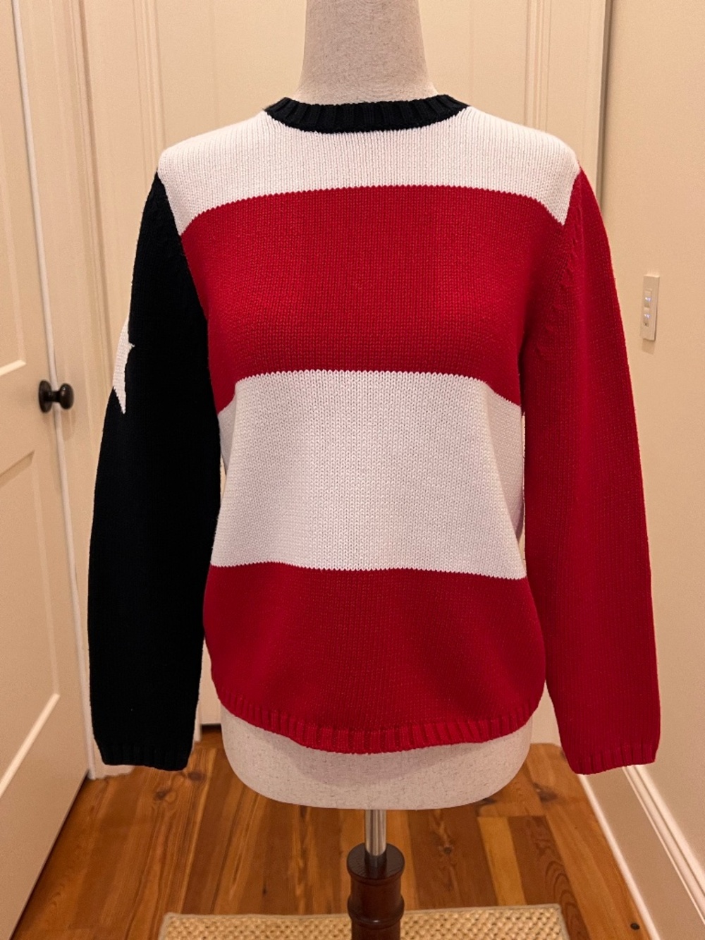 Vintage Red, White and Blue Petite Sophistic Sweater